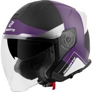 Bogotto H586 City-B Zwart Wit Paars Jethelm - Maat XL - Helm