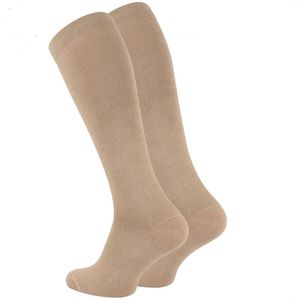 Compressie kniekousen - Beige - maat 43-46 (L/XL) - Steunkousen - Compressie sokken - Reizen - Sporten - Zwangerschap