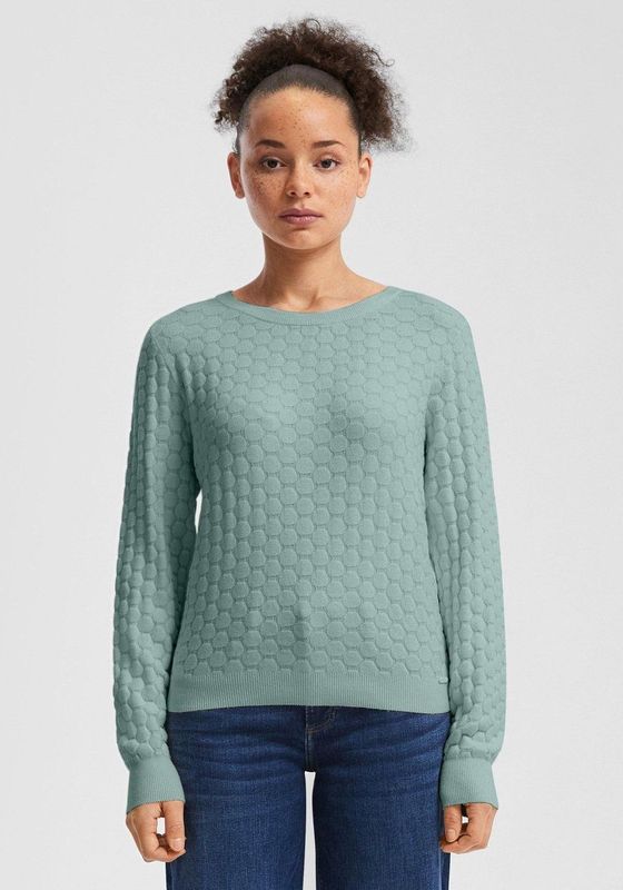 QS - Trui - Mintgroen - Gebreide Truien