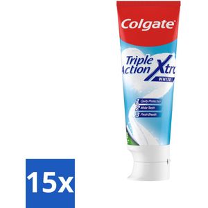 Colgate Tandpasta Triple Action Xtra White 75 ml - Bulkverpakking - 15 stuks