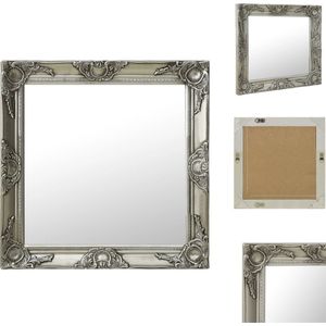 vidaXL Wandspiegel Barok - 60 x 60 cm - Zilver - Spiegel