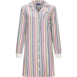 Flanellen doorknoop nachthemd Pastunette Sarah - Wit - Maat - 38