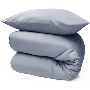 HOOMstyle Wasbaar dekbed zonder overtrek - 140x220 1 persoons met 1 kussensloop - Denim Blauw