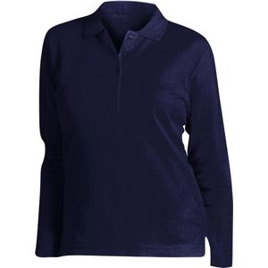 SOLS Dames/dames Podium Lange Mouw Pique Katoenen Polo Shirt (Marine)