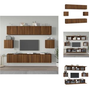 vidaXL TV-meubel set Bruineiken - 4x 80x30x30cm + 2x 30.5x30x30cm - Kast
