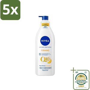 5 x Nivea - Q10 - Verstevigende Bodylotion met Pomp - Vitamine C - 48 uur Hydratatie - Voor Normale Huid - 400 ml - Grootverpakking - Q10 Bodylotion - Verstevigende Bodylotion - Hydratatie Huid - Huidverzorging - Bodylotion Pomp