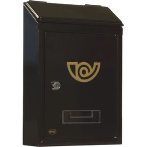 Zwarte Mini Brievenbus DIN A5 Staal 295x210x62mm