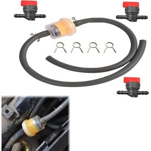 EGoods - Brandstoffilter, Benzinekranen, Inline Benzinefilter | Universele Gas Inline Brandstoffilters | Universele Benzineslang | Oliefilter Set met Brandstofslang