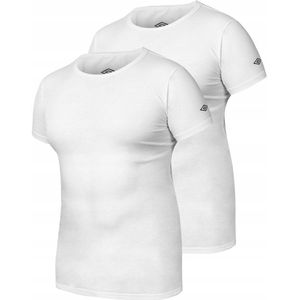 UMBRO - T-shirt Heren - Maat S - Wit - (2 stuks) - Slim Fit - 95% Katoen - Comfortabel Onderhemd - Basics