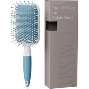 Zachte peddelborstel doordrenkt met ionische mineralen -antistatische platte ontklitterborstel voor haarstyling, föhnen, rechttrekken - zachte, nylon haren, gemakkelijk comfort grip plat van Osensia (peddel)