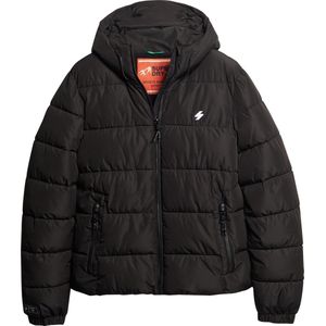 Superdry Hooded Sports Puffr Jacket Heren Jas - Black - Maat L