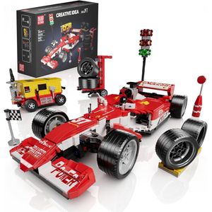 Mould King - Technic Formule 1 auto pitstop | City speed champions modelbouw | Creator classic motor autos's bouwpakket | Compatibel met lego sluban of mega | Technische speelgoed ideas expert volwassenen & kinderen | 1603 bloks | Vaderdag cadeau