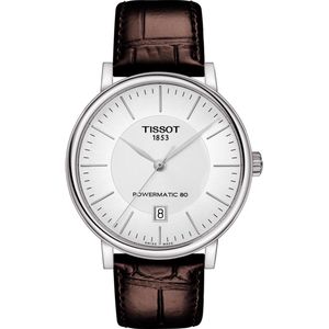 Tissot Carson Premium Powermatic 80 T1224071603100 Horloge - Leer - Bruin - Ø 40 mm