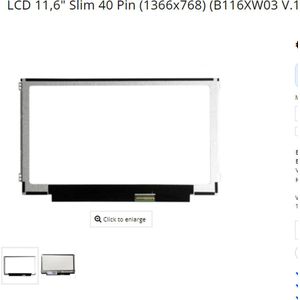 Laptop LCD Scherm - 11,6"" Slim 40 Pin (1366x768) (B116XW03 V.1) Origineel - laptop beeldscherm vervangen - Pros Only!