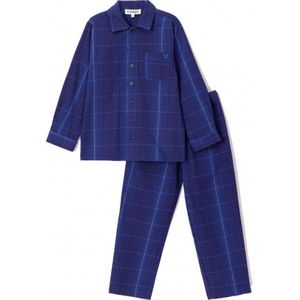 Woody Jongens Pyjama Blauwe Ruit Blauw 8A