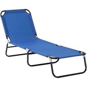 4goodz Ligbed Opvouwbaar - Rugleuning verstelbaar 5 Standen - Blauw