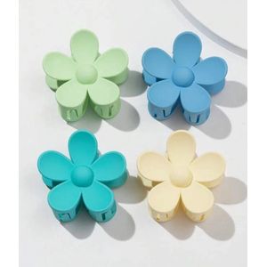 Haarklem - Haarclip - Haarspeld - Haaraccessoire - Grote Bloem - 7.5cm - 4 stuks