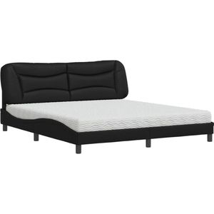 vidaXL - Bed - met - matras - kunstleer - zwart - 180x200 - cm