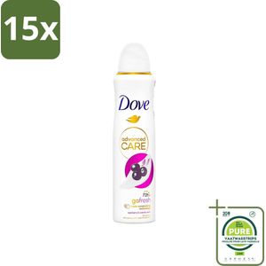15 x Dove - Deospray - Acai Bes & Waterlelie - 150 ml - Grootverpakking - Dove Go Fresh - Acai Bes - Waterlelie - Deodorant - Antitranspirant