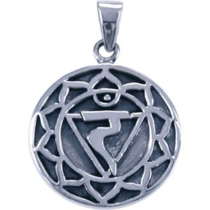 Zilveren Chakra Navel ketting hanger