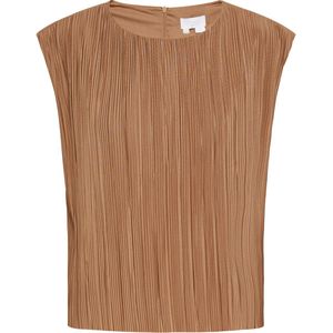 usha - Everyday Fashion - Blouse - Camel - Kwartmouw - Effen