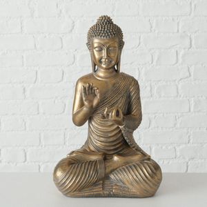 Boltze - Buddha - 39cm - bruin/goud - binnen/buiten