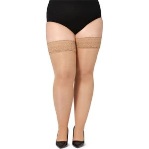 Bellivalini Dames Hold Up Kousen met Kant Plus Size 40 DEN BLV-1127 (Daino, 3XL)