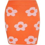 MYMO - Minirok - Lichtgrijs - Bloemenprint - Slanke Pasvorm