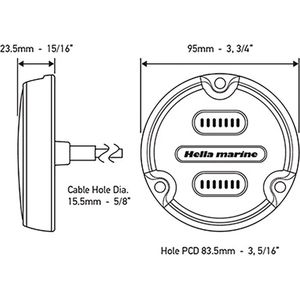 Hella Apelo A1 BL/W 15W Zwart Witte Lens Blister
