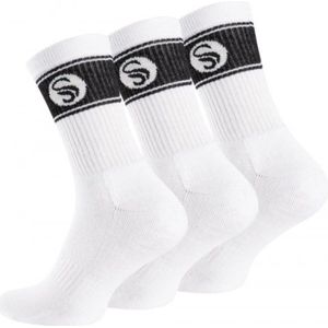 Stark Soul - 3 paar Sportsokken - Hoogwaardige Crew Sokken - Retro-Look - Wit - 39-42