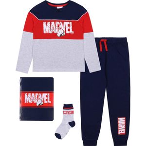 MARVEL Cadeauset met een pyjama en een notitieboekje voor jongens / 7-8 jaar 128 cm
