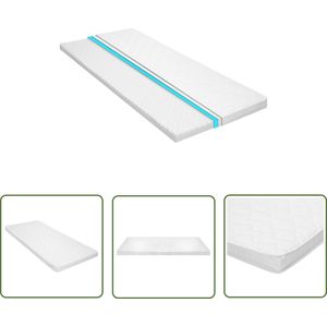 The Living Store Topmatras ei-profiel 6 cm koudschuim 90x200 cm - Dekmatras - Koudschuim - Topper - Slaapcomfort - Drukverlichting