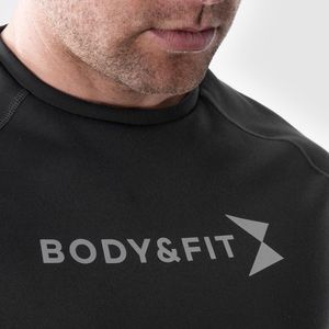 Body & Fit Hero Motion T-Shirt - Sportshirt Heren - Fitness Top Mannen – Maat XXL - Grijs