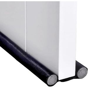 2-pack - Geluidsdichte afdichtingsstrip voor deuren en ramen - 93 cm verstelbare tochtstrip voor dubbele deuren - Geluidsreducerende stofdichte warmte-isolatiestrip (zwart, elk 93 cm)