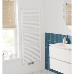 Saqu - Fonti - Handdoekradiator - Mat Wit - 60x150.6 cm - 858W - Verwarming Badkamer