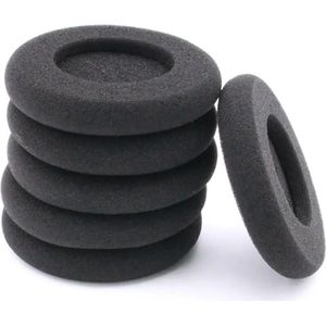 Ibley Zachte foam oorkussens 50mm - 6 stuks / 3 paar - universeel geschikt - Spons oordop kussens - voor hoofdtelefoons - Zwart