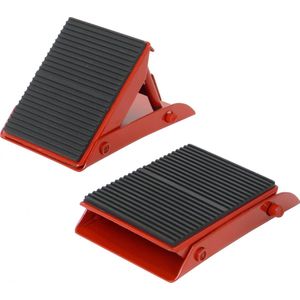 Carpoint Wielkeggen set - 2x - rood/zwart - metaal - 13 x 14 cm - voor aanhangers/caravans - maximaal 900 kilo