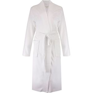 Tenderness Dames Badjas - Badstof - Sjaalkraag - Wit - Maat M