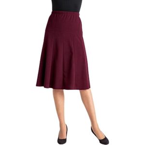 Effen uitlopende rok halverwege de lengte met elastische tailleband