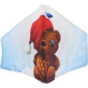 Zac's Alter Ego - Teddy Bear with Red Hat & Snow Flakes Masker - Mondkapje - Multicolours