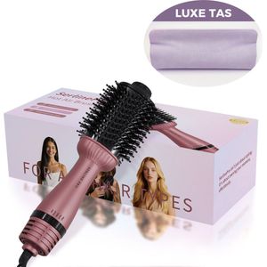 SerlinePro Föhnborstel V10 – 1000W heteluchtborstel met ionentechnologie, ovale borstel, 4 warmte- en snelheidsstanden, anti-frizz, volume & glans, voor alle haartypes – Paars
