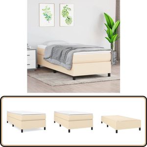 vidaXL Bedframe - 80x200 cm - Stof - Crème Boxspring Frame - Bedframe - Tweepersoons Bed - Slaapkamer Meubilair - Creme Kleurige Bed