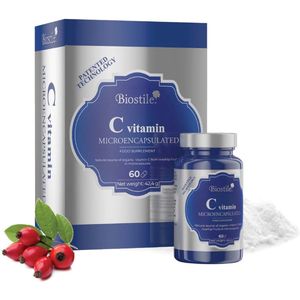 Biostile – C Vitamine Microingekapseld – Vitamine C uit rozenbottels - Energie - Immuniteit - 60 Capsules