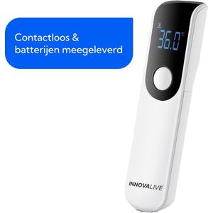InnovaLive Koortsthermometer - Digitale Thermometer voor Volwassenen & Baby's - Temperatuurmeter - Contactloos - Wit