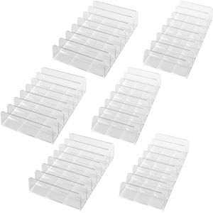 Oogschaduw-organizer met 7 vakken voor make-up op je tafel - Set van 6 - Transparant kunststof - Pallethouder