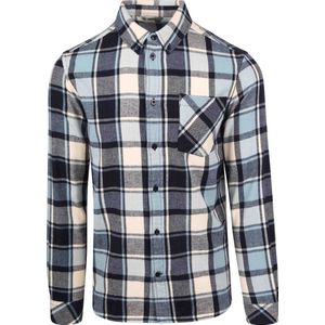 KnowledgeCotton Apparel Overhemd Lichtblauw Geruit - Maat M - Heren - Overhemden Casual