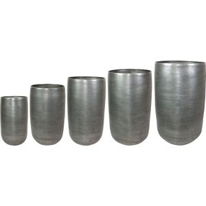 TS Collection - Vaas Rowen - Set van 5 - Aluminium - Grijs