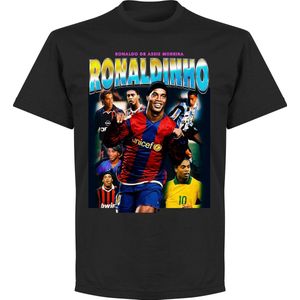 Ronaldinho Old-Skool Hero T-Shirt - Zwart - M