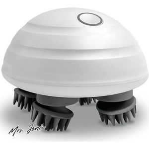 Mrs. Jones Elektrische hoofdmassager draagbare handheld waterdichte hoofdmassager met 4 kneden koppen en 100 knooppunten voor lichaamsontspanning en stressverlichting - Ideale huisdierenmassage met zoekwoorden stressverlichting en ontspanning. .