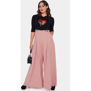Voodoo Vixen - Suspenders Trousers Mauve Wijde broek - XS - Roze